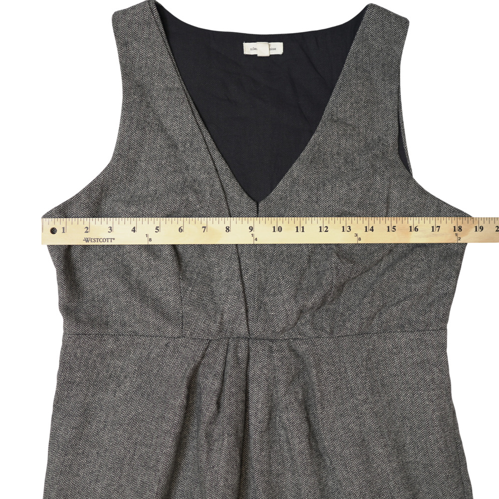 Silence + Noise Gray Herringbone Sheath Dress Wool Blend Size 12 - Picture 9 of 12